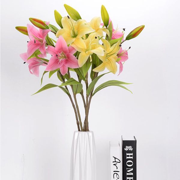 decorative flowers & wreaths silk 3heads rayon large bouquet of lilies artificial diy home decore wedding flower bride hand decoration
decorative flowers & wreaths silk 3heads rayon large bouquet of lilies artificial diy home decore wedding flower bride hand decoration