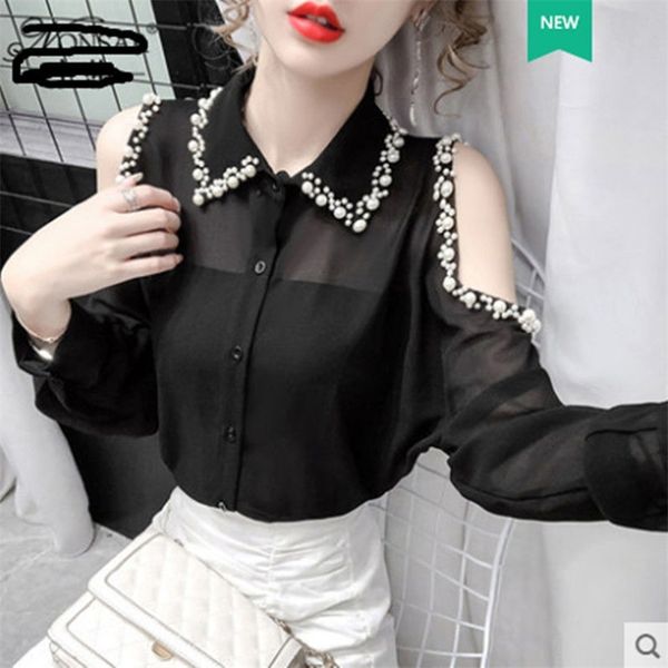 autumn korean fashion loose slimming long sleeve beaded chiffon shirt women's blouse harajuku clothing p181 210527, White
autumn korean fashion loose slimming long sleeve beaded chiffon shirt women's blouse harajuku clothing p181 210527, White