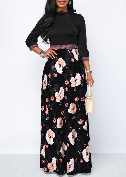 women summer maxi dress casual long sleeve boho floral print bandage elegant dresses vestido, Black;gray
women summer maxi dress casual long sleeve boho floral print bandage elegant dresses vestido, Black;gray
