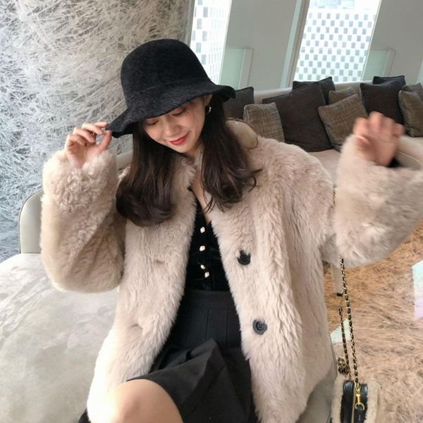 women's fur & faux 2021 winter women coat loose solid color ladies outerwear fashion casual thicken female parkas t1416, Black
women's fur & faux 2021 winter women coat loose solid color ladies outerwear fashion casual thicken female parkas t1416, Black