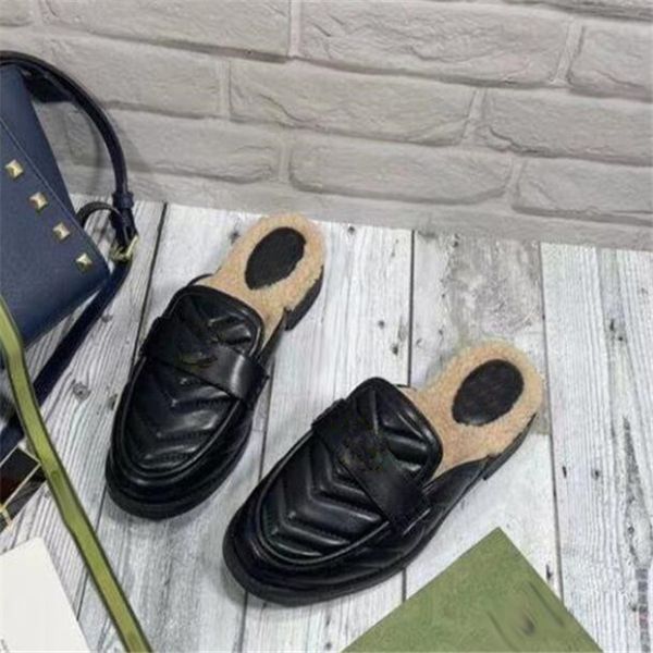 designer slippers genuine leather mules sandals letter metal buckle shoe luxury women loafers lambswool lady slipper size 35-40, Black
designer slippers genuine leather mules sandals letter metal buckle shoe luxury women loafers lambswool lady slipper size 35-40, Black