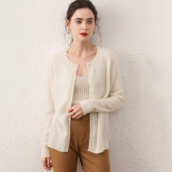 women's knits & tees autumn and winter women's cashmere cardigan fashion sweater 100% sygu, White
women's knits & tees autumn and winter women's cashmere cardigan fashion sweater 100% sygu, White