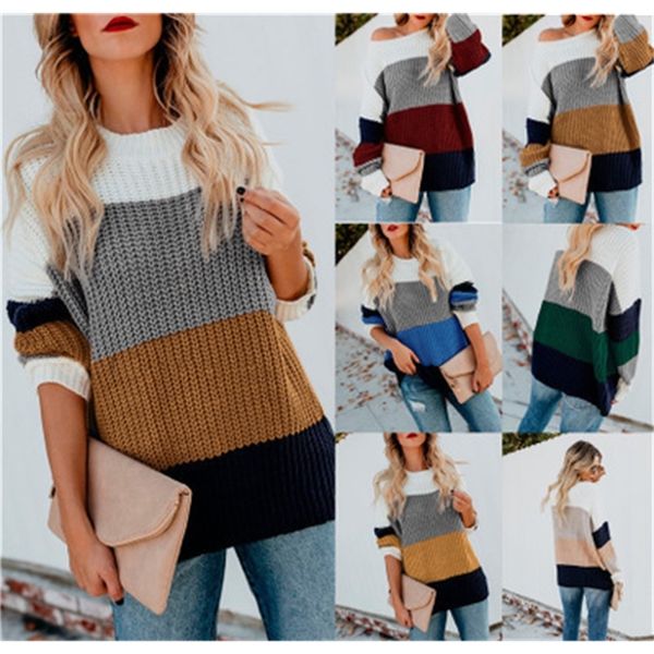 autumn and winter 2021 new striped pullover women's loose large rainbow t-shirt, White;black
autumn and winter 2021 new striped pullover women's loose large rainbow t-shirt, White;black