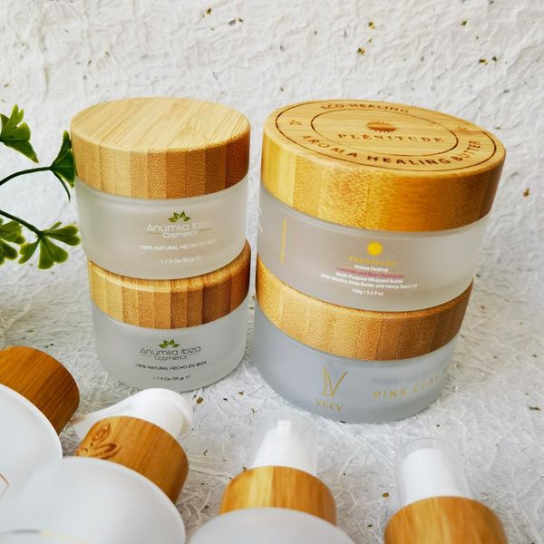 storage bottles & jars skin care frosted glass lotion pump bottle container packaging butters cream jar with bamboo cap
storage bottles & jars skin care frosted glass lotion pump bottle container packaging butters cream jar with bamboo cap