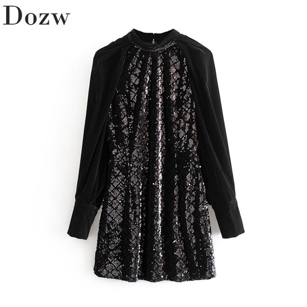 sequin dress long sleeve women velvet autumn loose ladies puff mini party elegant pleated christmas es 210515, Black;gray
sequin dress long sleeve women velvet autumn loose ladies puff mini party elegant pleated christmas es 210515, Black;gray