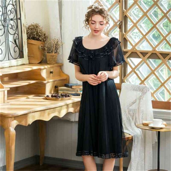 women's sleepwear nightshirt women's lace summer short-sleeved net yarn home dress women nightgown loose ruffled sweet sleepwear n, Black;red
women's sleepwear nightshirt women's lace summer short-sleeved net yarn home dress women nightgown loose ruffled sweet sleepwear n, Black;red