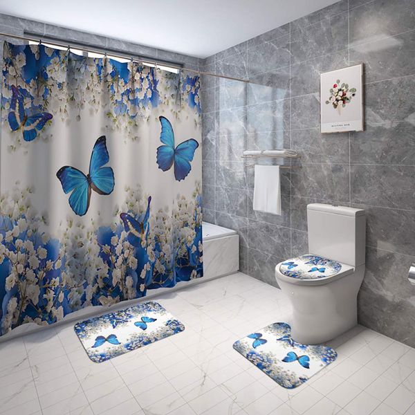 4pcs/set skura shower curtain floral bath curtain waterproof polyester shower curtain bathroom rugs bath mat toilet lid cover
4pcs/set skura shower curtain floral bath curtain waterproof polyester shower curtain bathroom rugs bath mat toilet lid cover