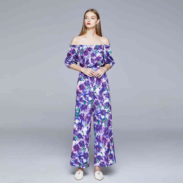 pant fall off the shoulder printed flower shirt + leg loose long pants fashion suit two parts female clothes 5gdf, White
pant fall off the shoulder printed flower shirt + leg loose long pants fashion suit two parts female clothes 5gdf, White