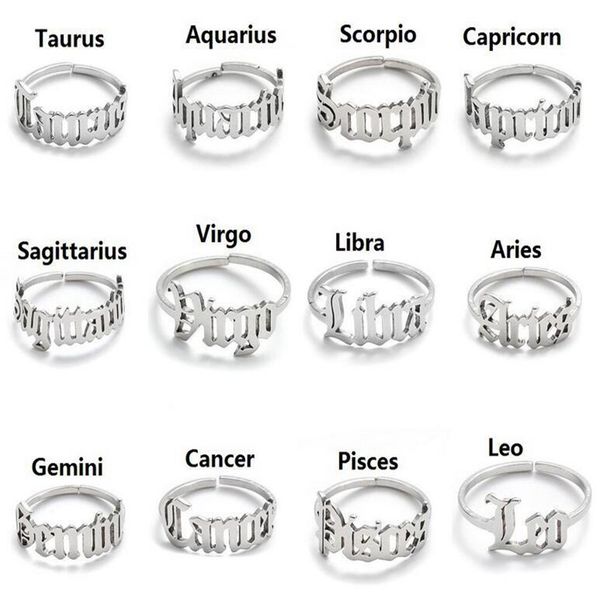 adjustable 12 constellations letter ring for woman opening wedding stainless steel zodiac finger rings birthday jewelry gifts, Silver
adjustable 12 constellations letter ring for woman opening wedding stainless steel zodiac finger rings birthday jewelry gifts, Silver