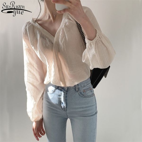 korean vintage blouses women long sleeve puff shirt for v-neck 's clothing loose 13509 210427, White
korean vintage blouses women long sleeve puff shirt for v-neck 's clothing loose 13509 210427, White