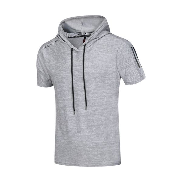 summer new sport hooded short sleeve t-shirt men's sweat absorbing and quick drying fitness suit elastic tights, Gray
summer new sport hooded short sleeve t-shirt men's sweat absorbing and quick drying fitness suit elastic tights, Gray