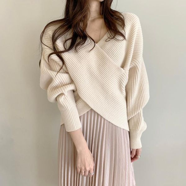 women's sweaters autumn winter solid casual women knitted sweater lady v-neck criss-cross pollovers female korean chic long sleeve jump, White;black
women's sweaters autumn winter solid casual women knitted sweater lady v-neck criss-cross pollovers female korean chic long sleeve jump, White;black