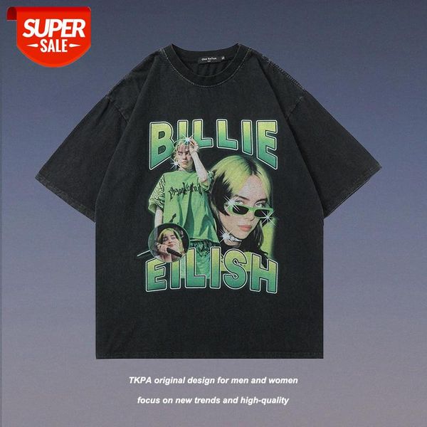 high street retro character billie hip-hop rapper printed short-sleeved t-shirt men and women half-sleeved #xl9w, White;black
high street retro character billie hip-hop rapper printed short-sleeved t-shirt men and women half-sleeved #xl9w, White;black