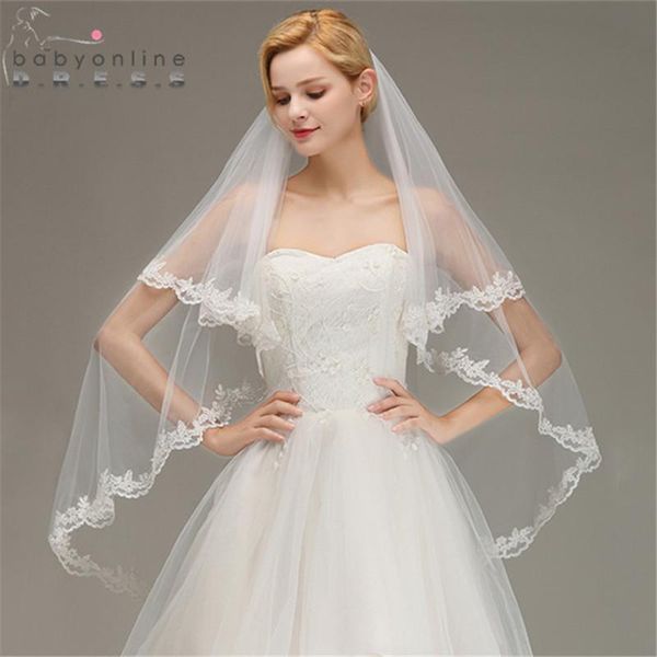 bridal veils veu de noiva two layers lace edge white ivory short wedding veil with comb soft tulle voile mariage, Black
bridal veils veu de noiva two layers lace edge white ivory short wedding veil with comb soft tulle voile mariage, Black