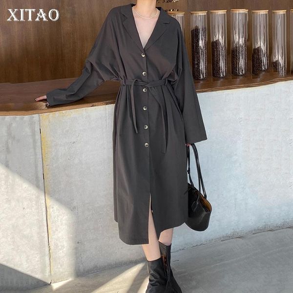casual dresses xitao spring dress solid color bandage notched collar fashion loose simplicity women temperament all-match zy3701, Black;gray
casual dresses xitao spring dress solid color bandage notched collar fashion loose simplicity women temperament all-match zy3701, Black;gray