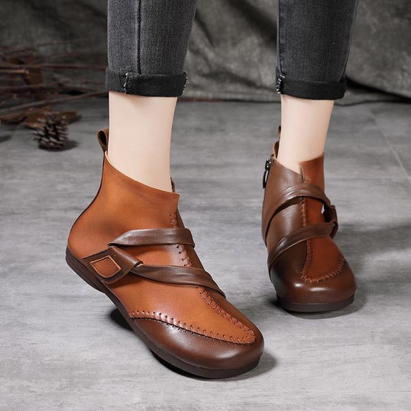 journey 2021 autumn and winter handmade soft short boots flat bottom buckle sen seri leisure leather women's sho, Black
journey 2021 autumn and winter handmade soft short boots flat bottom buckle sen seri leisure leather women's sho, Black