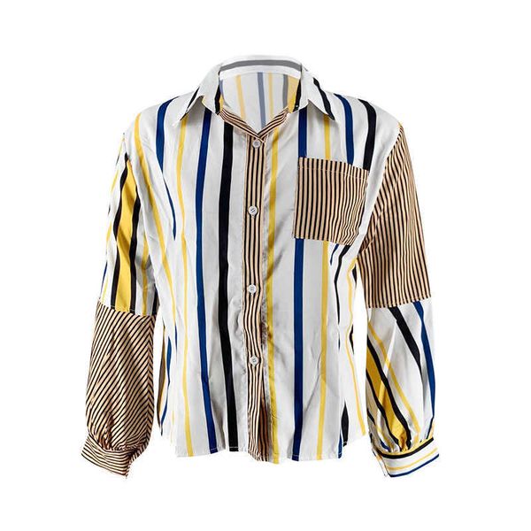 spring and summer korean casual fashion cotton blouse printing stripe stitching comfortable ladies shirt 210615, White
spring and summer korean casual fashion cotton blouse printing stripe stitching comfortable ladies shirt 210615, White