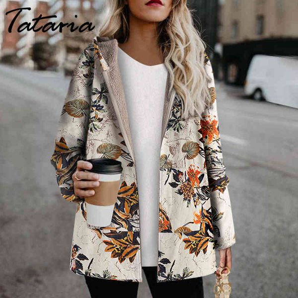 tataria winter jacket for women hoodies print parka women's coat female velvet thicken 210514, Black;brown
tataria winter jacket for women hoodies print parka women's coat female velvet thicken 210514, Black;brown