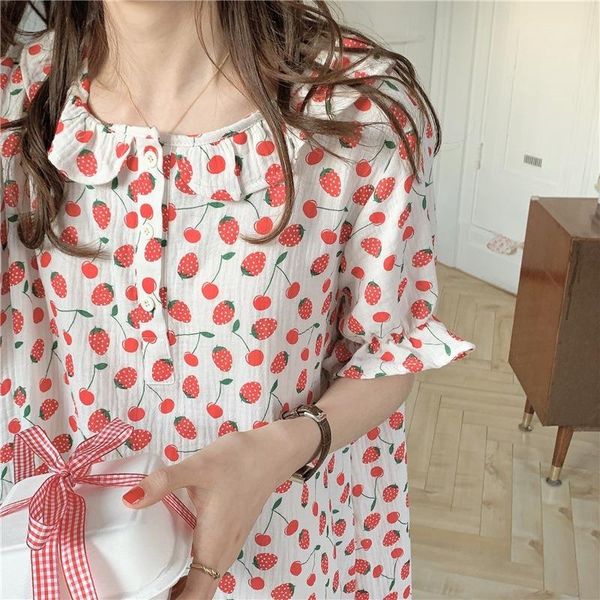 women's sleepwear qweek dressing gown summer night home suit japanese korean nightgown sleep shirts strawberry print nighty for ladies, Black;red
women's sleepwear qweek dressing gown summer night home suit japanese korean nightgown sleep shirts strawberry print nighty for ladies, Black;red