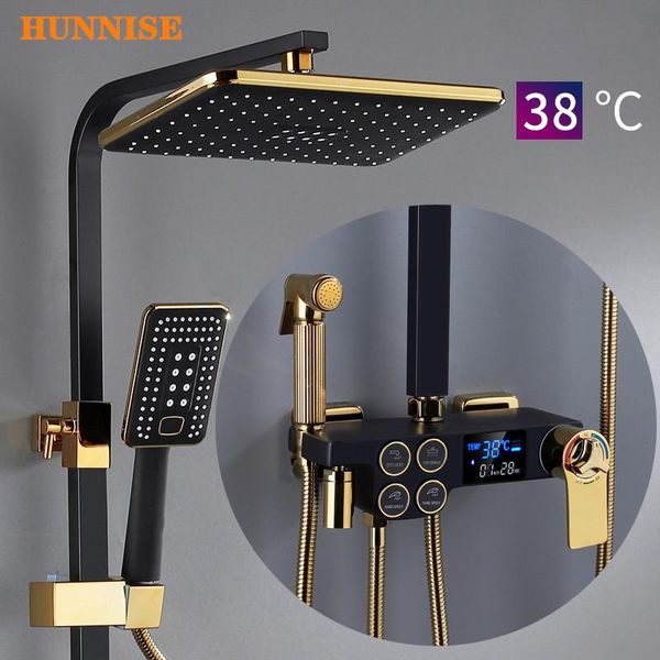 digital shower set luxury black gold thermostatic system rainfall spa head brass bathtub faucet bathroom sets
digital shower set luxury black gold thermostatic system rainfall spa head brass bathtub faucet bathroom sets