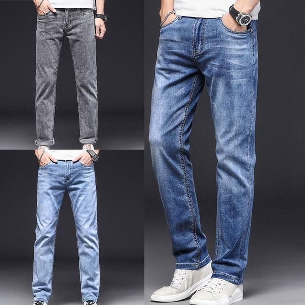men's jeans mens summer thin casual vintage washed relaxed fit stylish denim pants classic 5-pocket straight leg long trousers, Blue
men's jeans mens summer thin casual vintage washed relaxed fit stylish denim pants classic 5-pocket straight leg long trousers, Blue