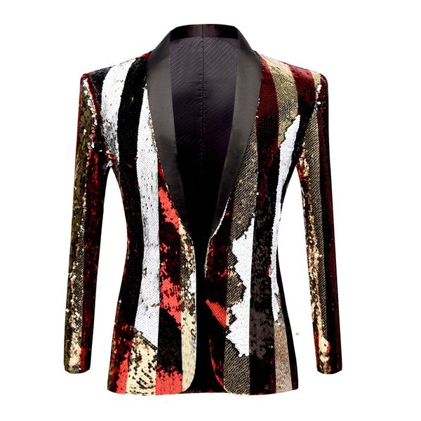 men's suits & blazers americana hombre striped plaid sequin suit stage performance blazer dress nightclub bar dj singer host coat, White;black
men's suits & blazers americana hombre striped plaid sequin suit stage performance blazer dress nightclub bar dj singer host coat, White;black