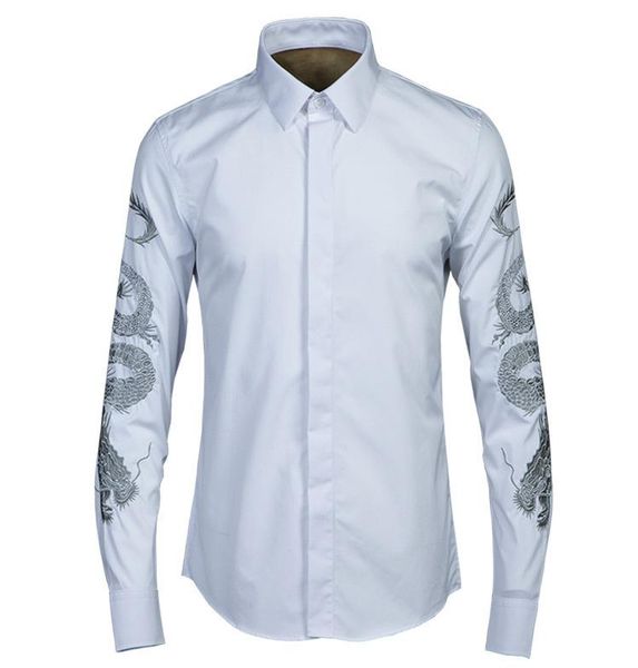 minglu men shirt luxury unique gold dragon design mens shirts fashion embroidery long sleeve casual slim fit man 4xl men's, White;black
minglu men shirt luxury unique gold dragon design mens shirts fashion embroidery long sleeve casual slim fit man 4xl men's, White;black