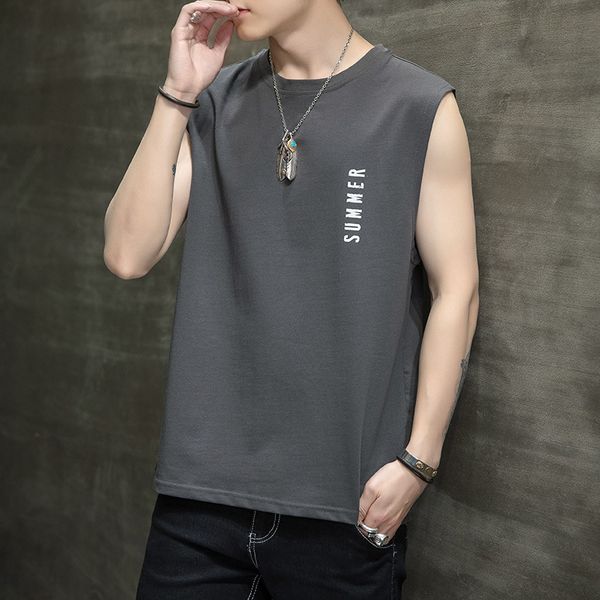 men's t shirts summer vest korean loose youth sports sleeveless cantilevered bottomed wear, White;black
men's t shirts summer vest korean loose youth sports sleeveless cantilevered bottomed wear, White;black