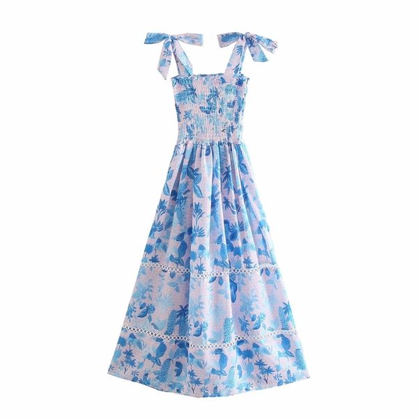 2021 printed bow tie beach resort suspender dress long skirt f1-44348, Black;gray 
2021 printed bow tie beach resort suspender dress long skirt f1-44348, Black;gray
