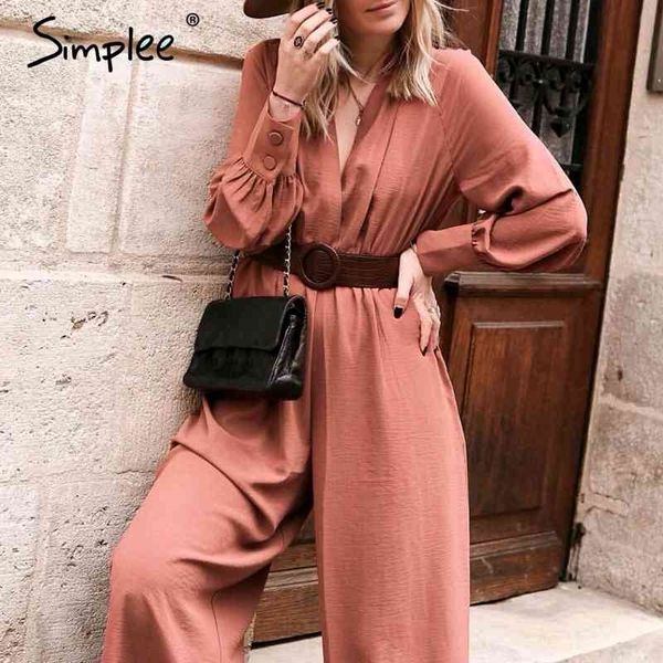 simplee elegant v neck long sleeve women jumpsuit sashes pocket loose casual summer ladies overalls party club fashion jumpsuits 210326, Black;white
simplee elegant v neck long sleeve women jumpsuit sashes pocket loose casual summer ladies overalls party club fashion jumpsuits 210326, Black;white