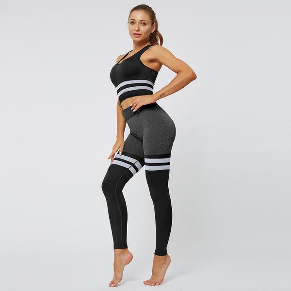 women's two piece pants striped splicing woman seamless yoga and bra sports suits for fittness set, White
women's two piece pants striped splicing woman seamless yoga and bra sports suits for fittness set, White
