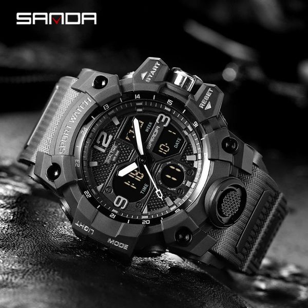 wristwatches sanda sport military wrist watch men g style lde digital quartz dual display army time waterproof relogio masculino, Slivery;brown
wristwatches sanda sport military wrist watch men g style lde digital quartz dual display army time waterproof relogio masculino, Slivery;brown