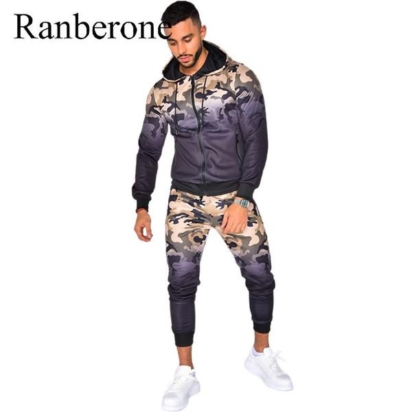 ranberone casual tracksuit men 3d camouflage gradient hooded 2 piece set plus size sportswear zipper hoodie clothing gym, White;black
ranberone casual tracksuit men 3d camouflage gradient hooded 2 piece set plus size sportswear zipper hoodie clothing gym, White;black