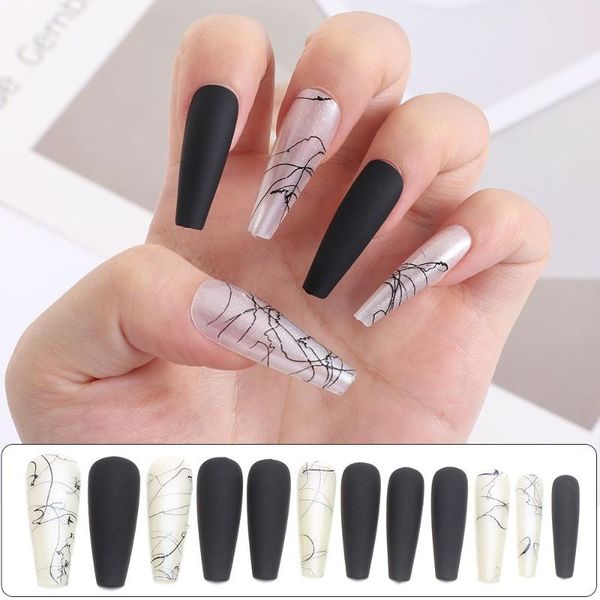 false nails 24 pcs nail long ballerina t-shaped extra patch sequins brushed manicure detachable ballet coffin tips, Red;gold
false nails 24 pcs nail long ballerina t-shaped extra patch sequins brushed manicure detachable ballet coffin tips, Red;gold