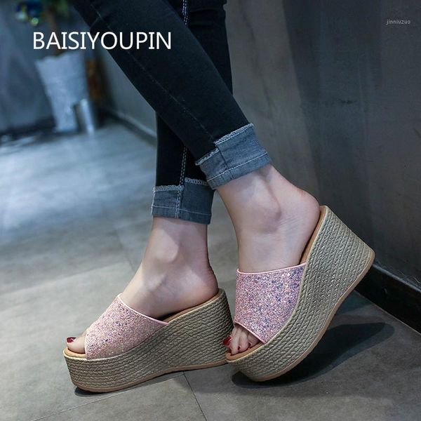 slippers fashion women slides summer pumps shoes solid 9cm high heels outside platform(5cm) blingbling wedges casual female1, Black
slippers fashion women slides summer pumps shoes solid 9cm high heels outside platform(5cm) blingbling wedges casual female1, Black