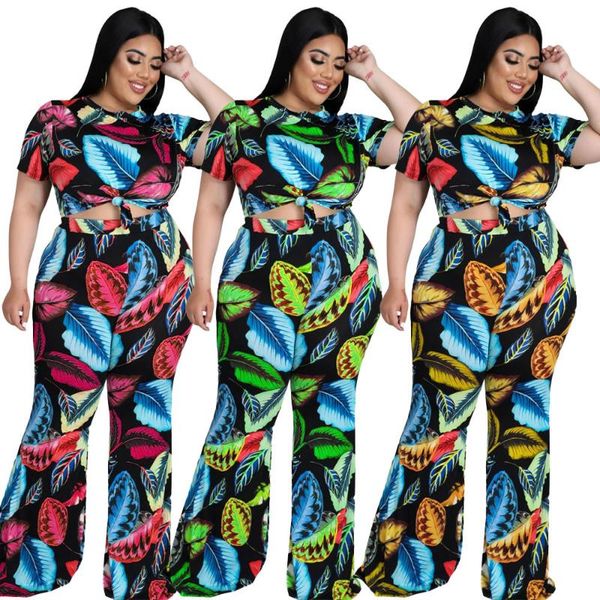women's two piece pants shzq drop- leaf print summer women plus size outfits fashion o-neck short sleeve tees high waist loose s, White
women's two piece pants shzq drop- leaf print summer women plus size outfits fashion o-neck short sleeve tees high waist loose s, White