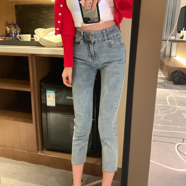 women's jeans restoring ancient ways 20 spring high product han edition cultivate morality show thin waist pencil pants, Blue
women's jeans restoring ancient ways 20 spring high product han edition cultivate morality show thin waist pencil pants, Blue