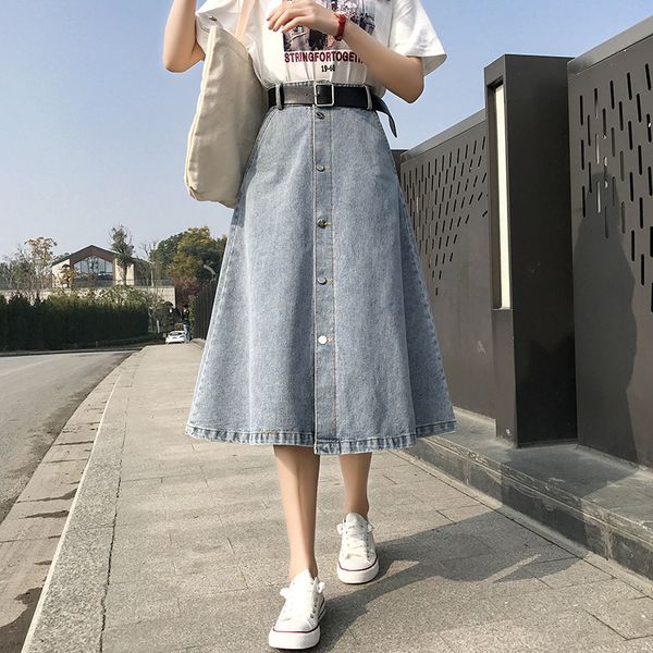 the 2021 summer academy's new high-waisted denim skirt has a stylish casual skirt delivery belt, Black
the 2021 summer academy's new high-waisted denim skirt has a stylish casual skirt delivery belt, Black