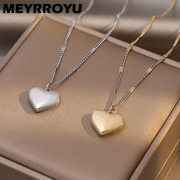 pendant necklaces meyrroyu stainless steel romantic heart necklace 2021 trend elegant fine chain for female gift party fashion jewelry, Silver
pendant necklaces meyrroyu stainless steel romantic heart necklace 2021 trend elegant fine chain for female gift party fashion jewelry, Silver