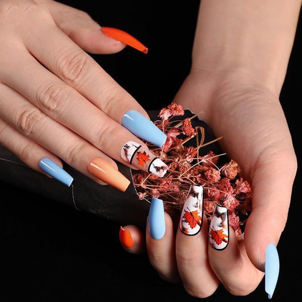 false nails french manicure fashion orange halloween fake gradient waterproof removable press on with design, Red;gold
false nails french manicure fashion orange halloween fake gradient waterproof removable press on with design, Red;gold