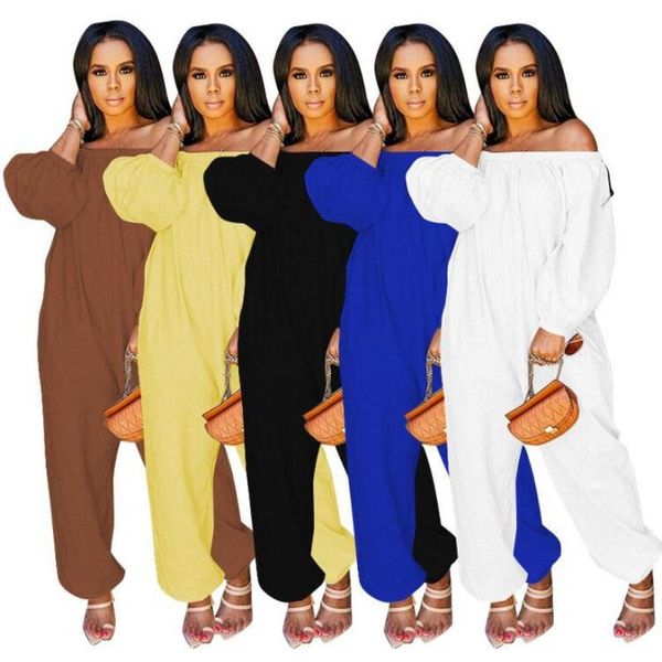 women's jumpsuits & rompers off the shoulder womens jumpsuit 2021 slash neck long lantern sleeve loose bodysuit autumn solid pocket bac, Black;white
women's jumpsuits & rompers off the shoulder womens jumpsuit 2021 slash neck long lantern sleeve loose bodysuit autumn solid pocket bac, Black;white