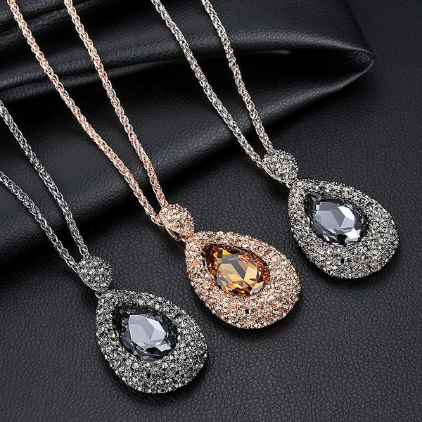pendant necklaces vintage big crystal water drop long & pendants for women fashion jewelry statement sweater necklace dress accessories, Silver
pendant necklaces vintage big crystal water drop long & pendants for women fashion jewelry statement sweater necklace dress accessories, Silver