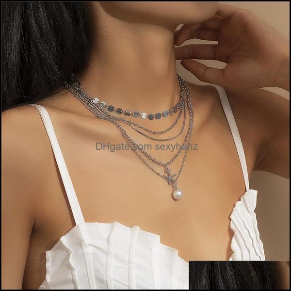 pendant necklaces & pendants jewelry women starfish pearl mti layer round piece copper clavicle chain european punk metal thin link aessorie, Silver
pendant necklaces & pendants jewelry women starfish pearl mti layer round piece copper clavicle chain european punk metal thin link aessorie, Silver