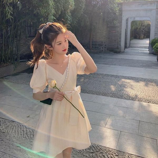 casual dresses women bubble sleeve women's 2021 summer pure with thin bow tie vestido de mujer femme robe, Black;gray
casual dresses women bubble sleeve women's 2021 summer pure with thin bow tie vestido de mujer femme robe, Black;gray
