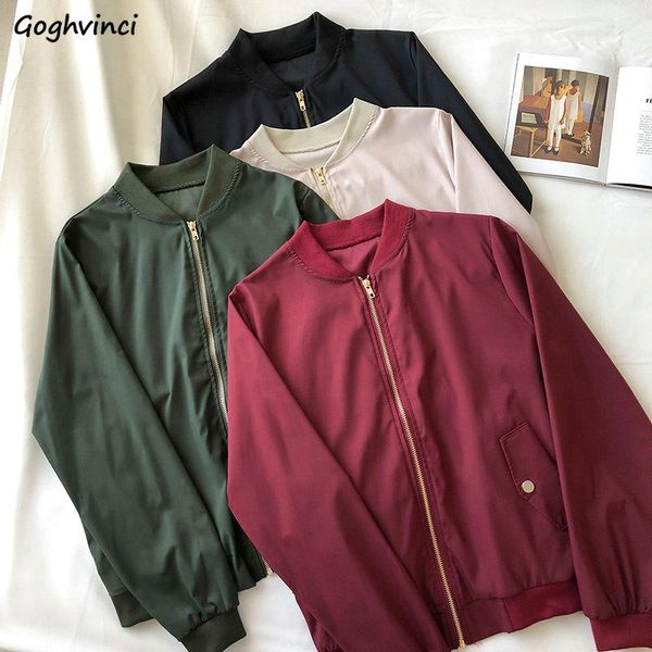 women's jackets basic women zipper- bomber jacket solid harajuku couple chic student baseball stand collar korean-style loose outwear, Black;brown
women's jackets basic women zipper- bomber jacket solid harajuku couple chic student baseball stand collar korean-style loose outwear, Black;brown
