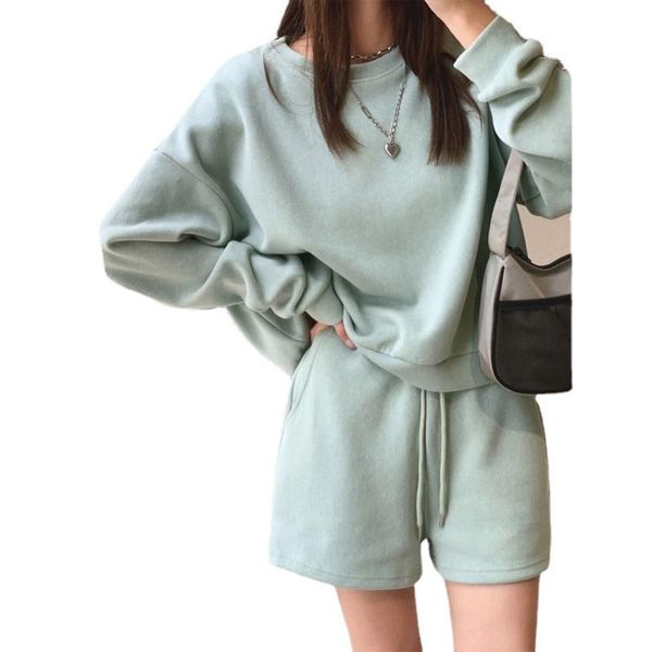 women's tracksuits autumn casual tracksuit women o-neck long sleeve pullover sweatshirt drawstring shorts sets 2 piece outfit cool spor, Gray
women's tracksuits autumn casual tracksuit women o-neck long sleeve pullover sweatshirt drawstring shorts sets 2 piece outfit cool spor, Gray