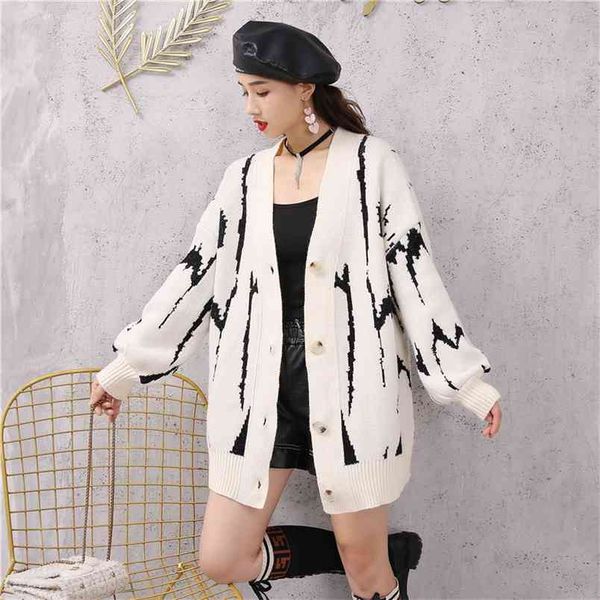 long cardigan women sweater autumn winter bat sleeve knitted plus size jacket loose ladies s cardigans lady 210427, White;black
long cardigan women sweater autumn winter bat sleeve knitted plus size jacket loose ladies s cardigans lady 210427, White;black
