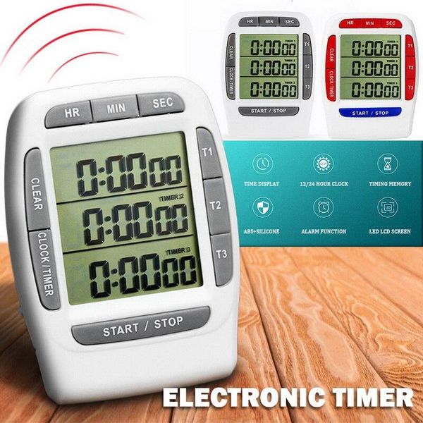 timers multifunctional timer electronic count up/down 3 displays with magnetic back stand for kitchen cooking gym
timers multifunctional timer electronic count up/down 3 displays with magnetic back stand for kitchen cooking gym