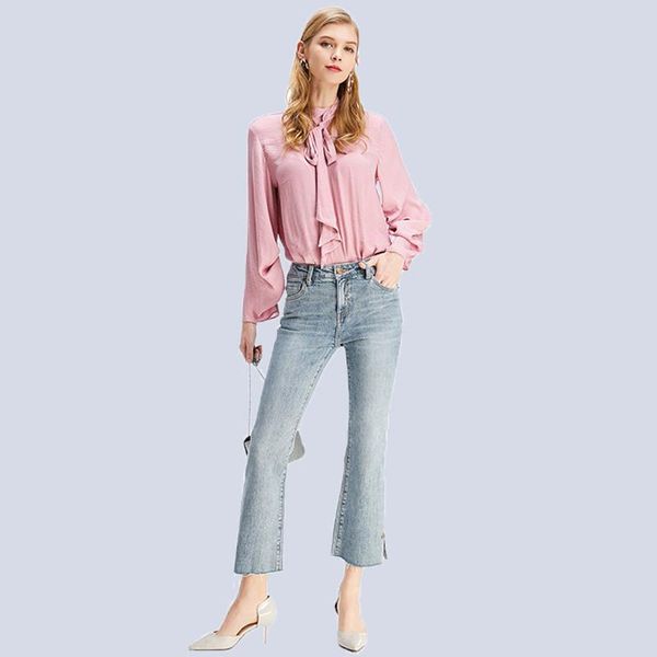women's spring high-waisted jeans fashion nine-part lady flare casual all-match, Blue
women's spring high-waisted jeans fashion nine-part lady flare casual all-match, Blue