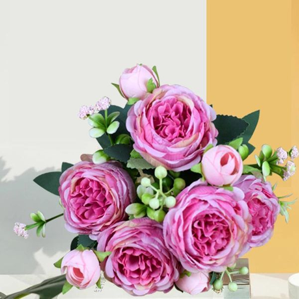 decorative flowers & wreaths european vintage artificial silk tea rose 5 head 4 small bud bouquet wedding home retro fake flower party diy d
decorative flowers & wreaths european vintage artificial silk tea rose 5 head 4 small bud bouquet wedding home retro fake flower party diy d